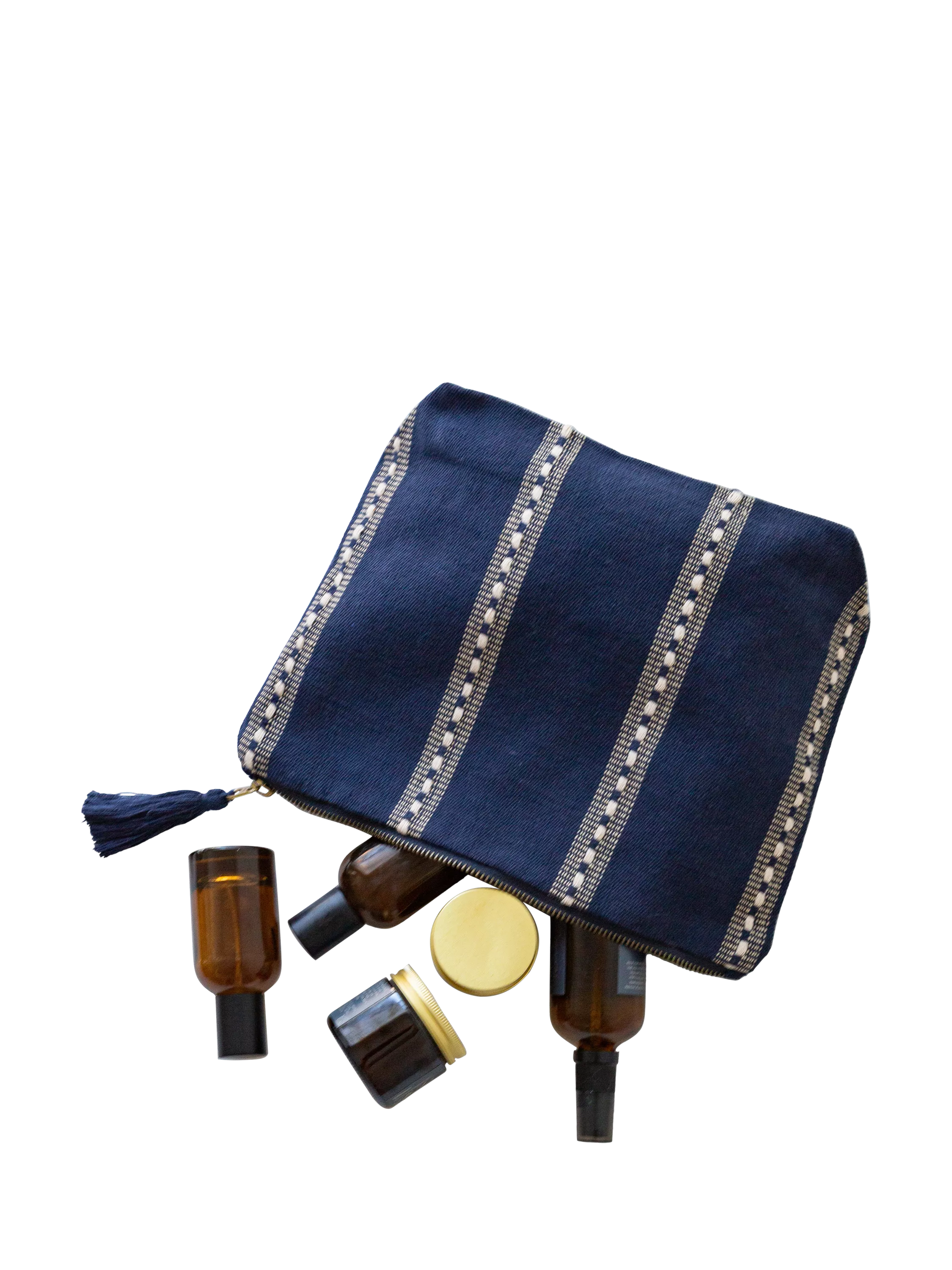 The Small Home blue pinstripe wash bag - British product
