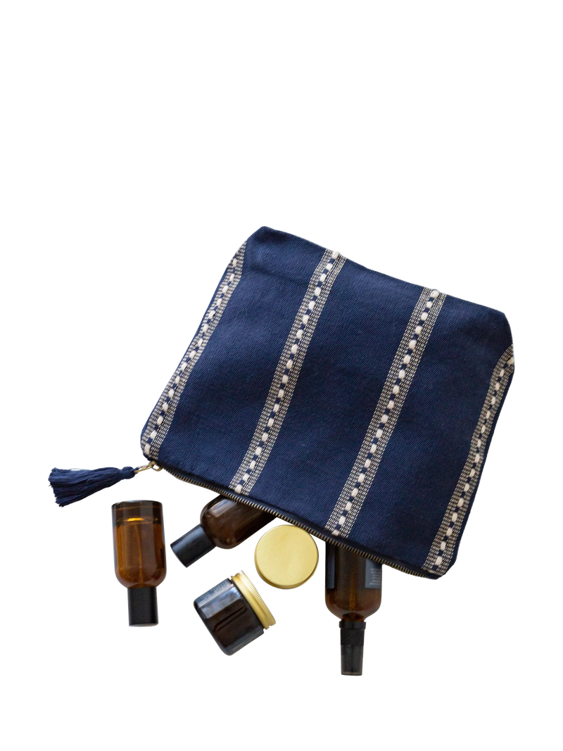 The Small Home blue pinstripe wash bag - British product