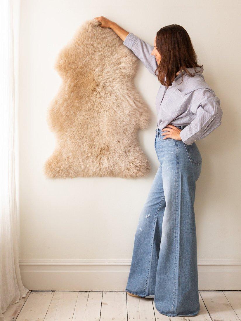 The Small Home natural sheepskin rug 60x95cm, UK version