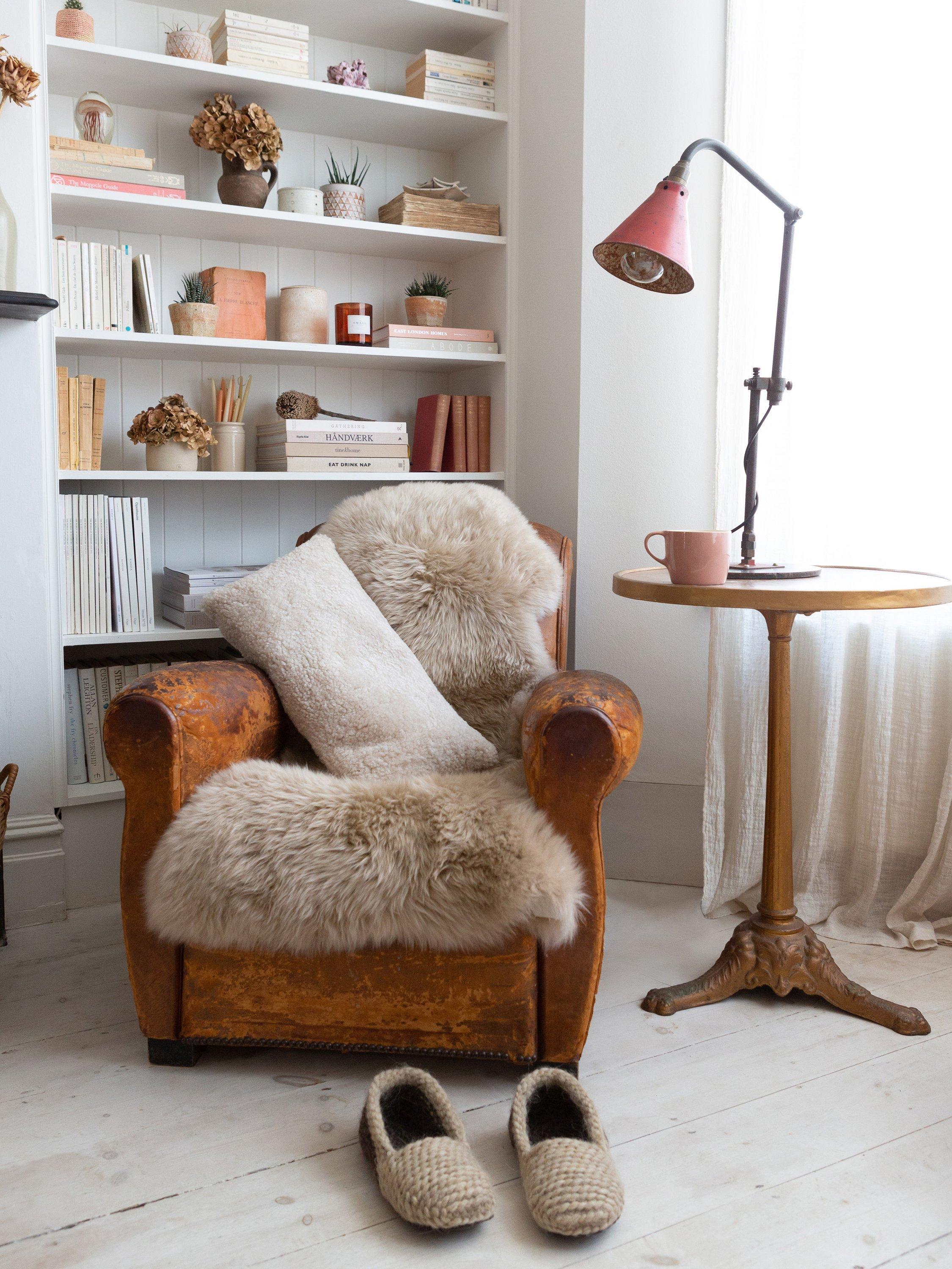 The Small Home natural sheepskin rug 60x95cm, UK version