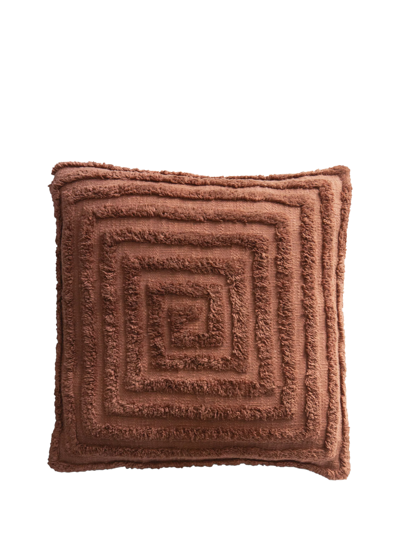 The Small Home tufted spiral cushion mocha 50cm, UK version