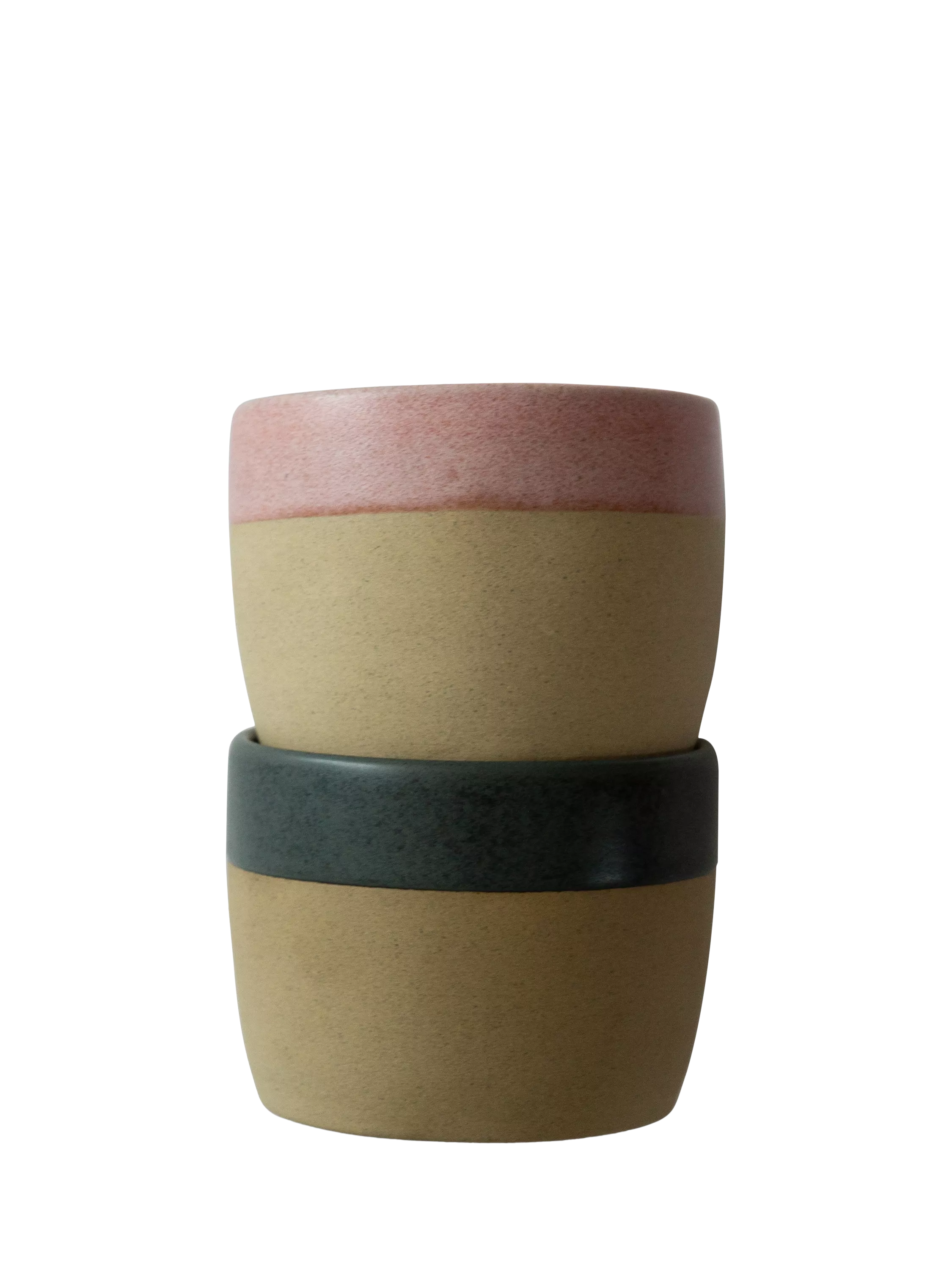 The Small Home stoneware coffee cups set of 2 Rose/Carbon (British brand)