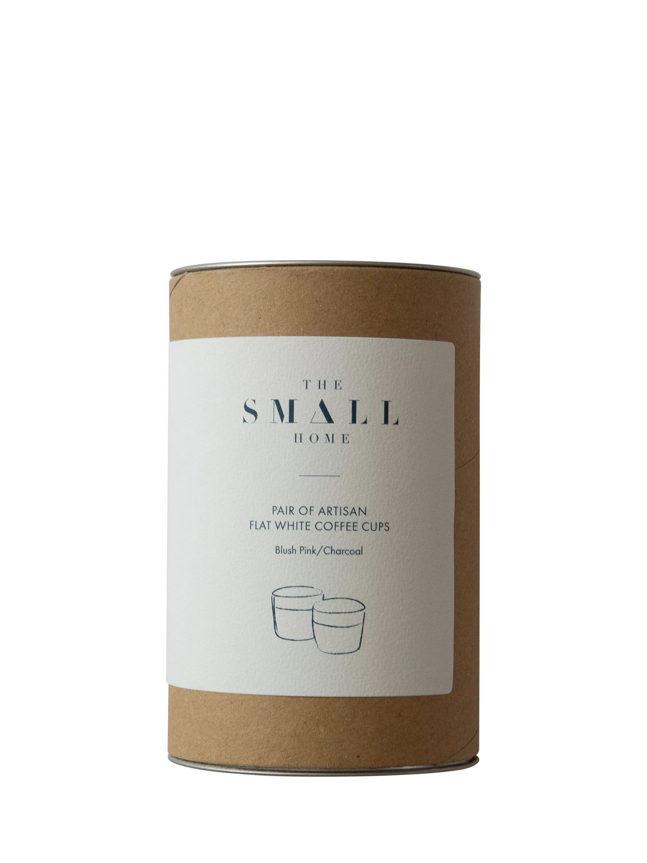 The Small Home stoneware coffee cups set of 2 Rose/Carbon (British brand)