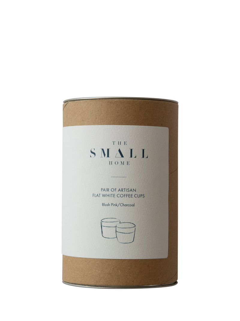 The Small Home stoneware coffee cups set of 2 Rose/Carbon (British brand)