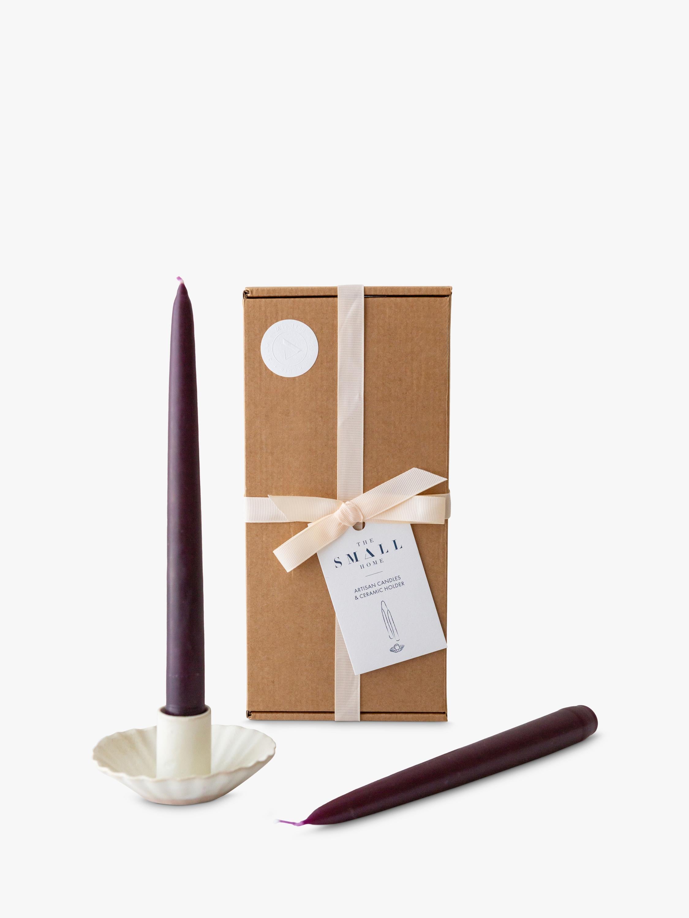 The Small Home dinner candle gift set with ceramic holder - British product