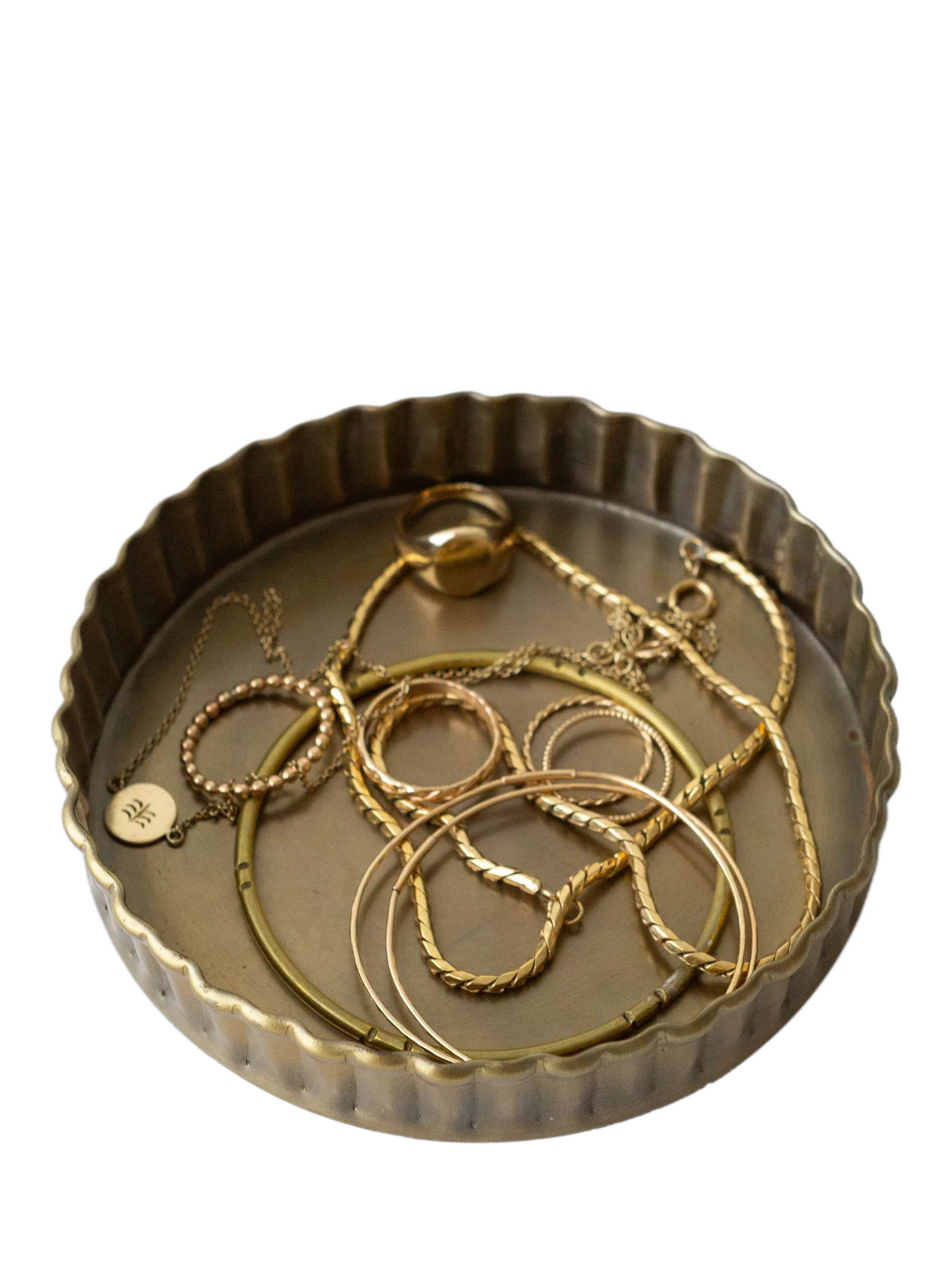 The Small Home fluted brass tray 11cm, UK version
