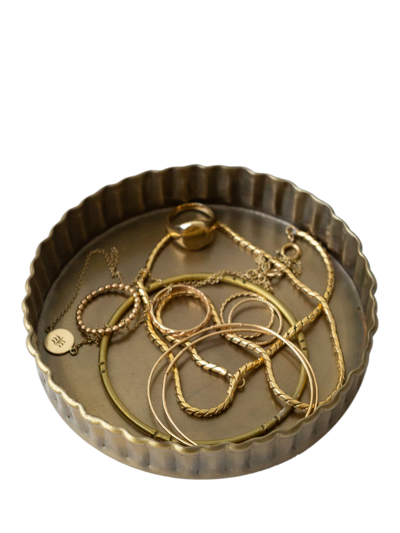 The Small Home fluted brass tray 11cm, UK version