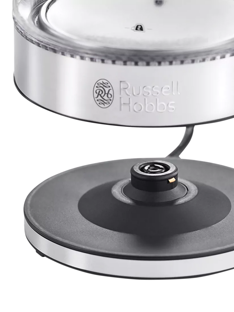 Russell Hobbs Glass Kettle Silver 1L, imported from the UK