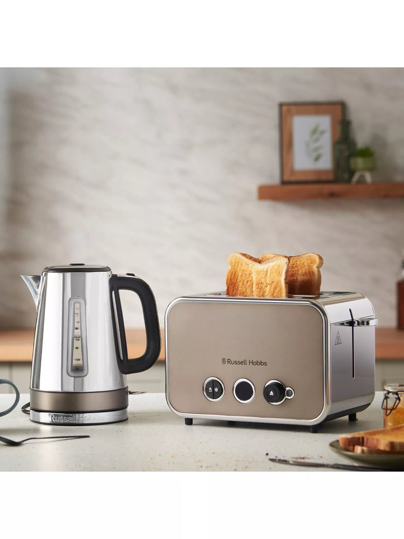Russell Hobbs Distinctions kettle 1.7L titanium, imported from the UK