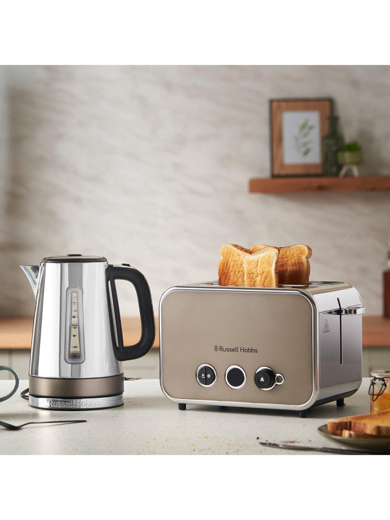 Russell Hobbs Distinctions kettle 1.7L titanium, imported from the UK
