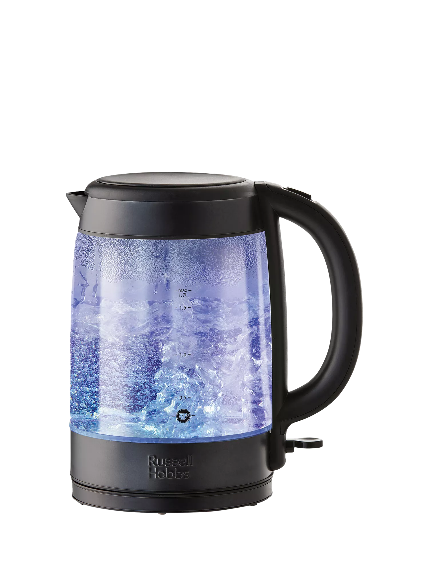 Russell Hobbs glass electric kettle 1.7L black, UK version