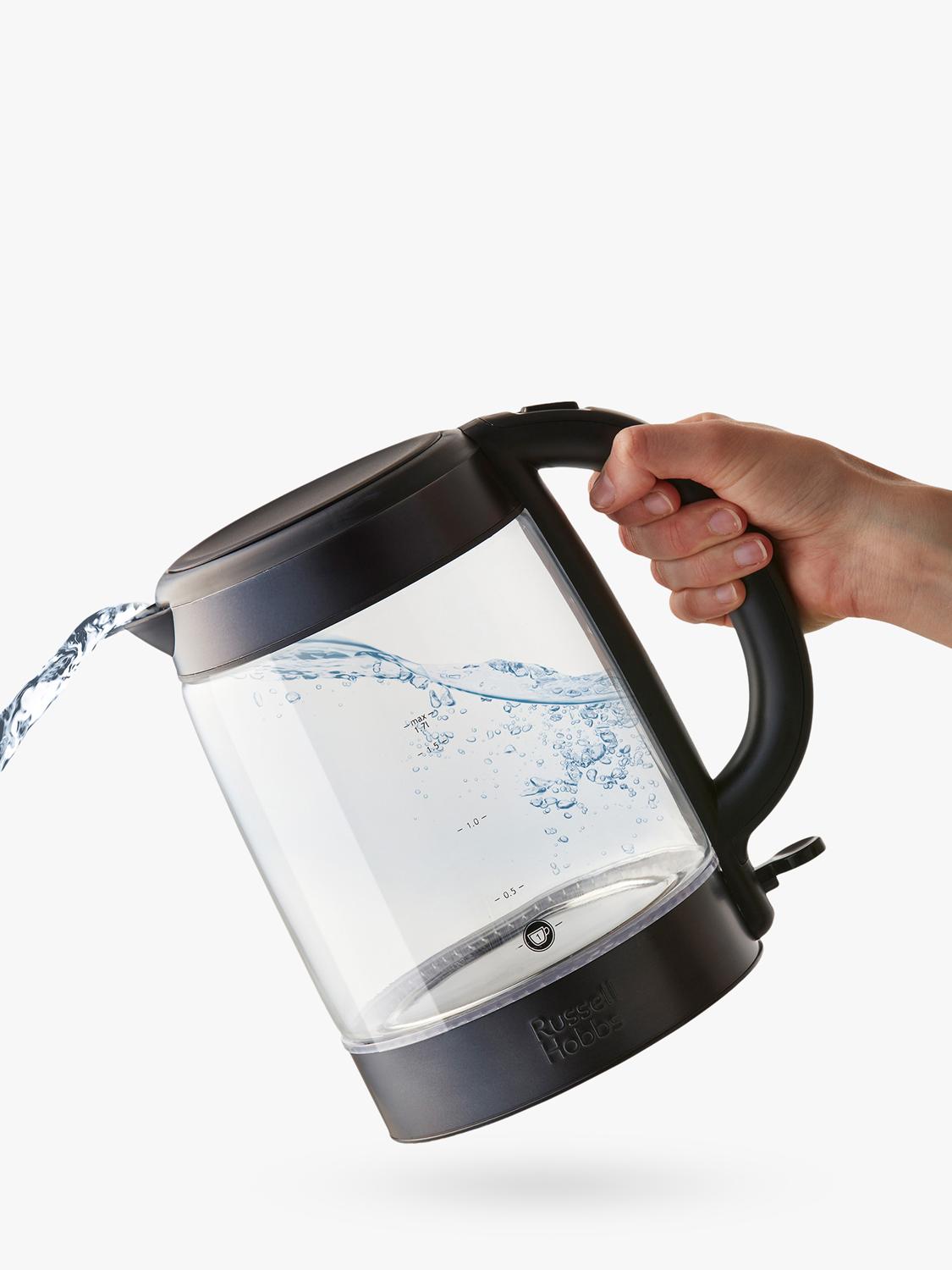 Russell Hobbs glass electric kettle 1.7L black, UK version