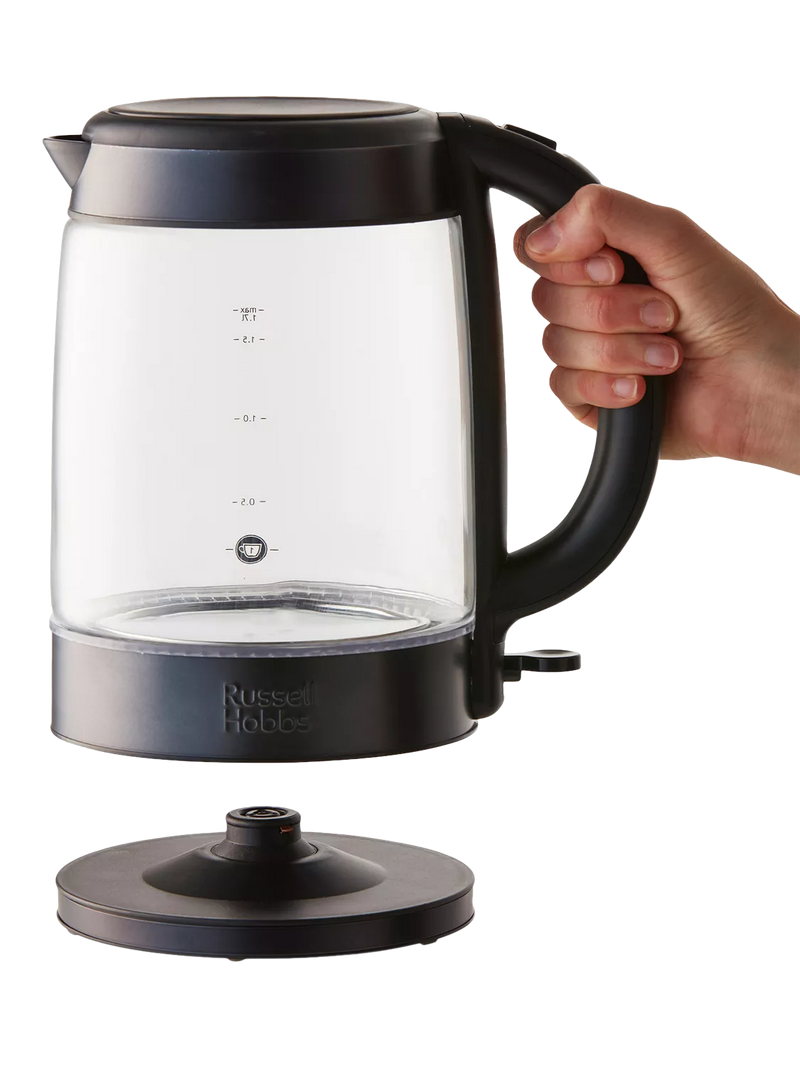 Russell Hobbs glass electric kettle 1.7L black, UK version