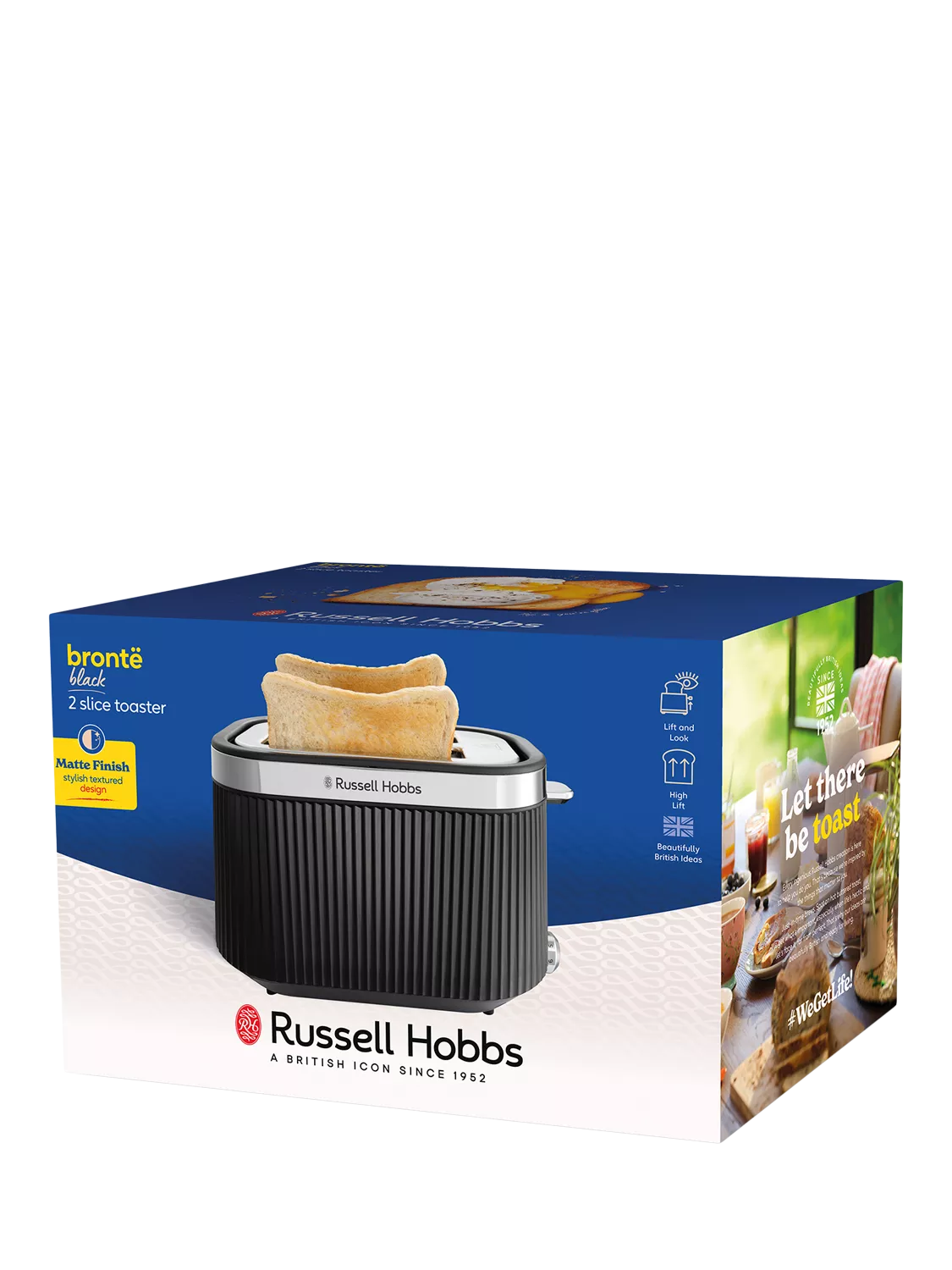 Russell Hobbs Brontë 2 slice toaster black, imported from the UK