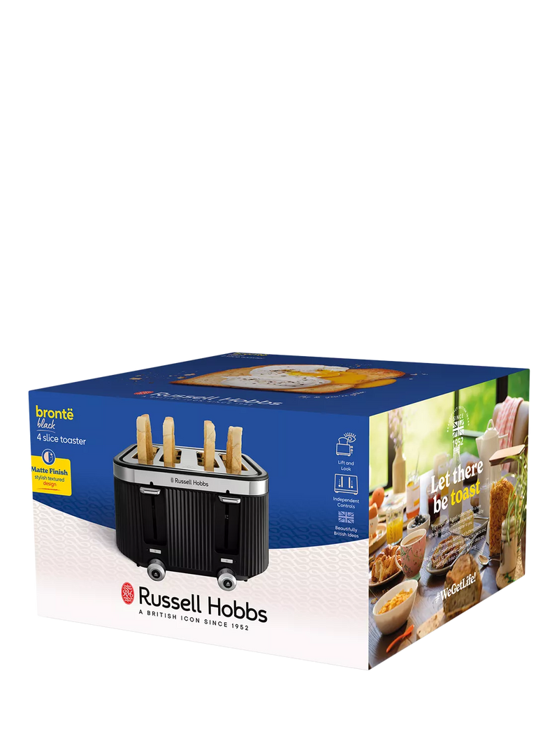 Russell Hobbs Brontë 4 slice toaster black, imported from the UK