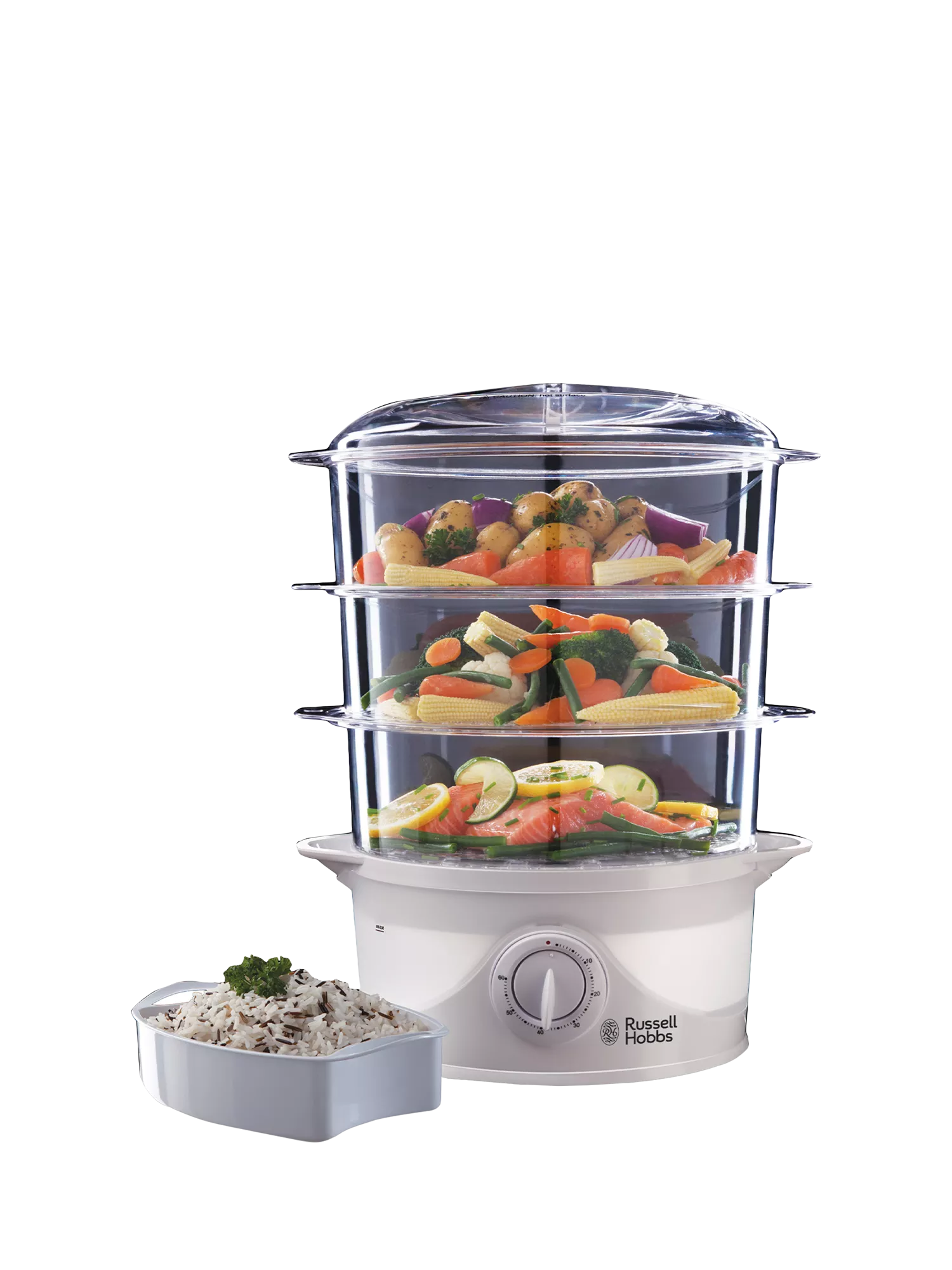 Russell Hobbs 3-tier steamer white 9L British product