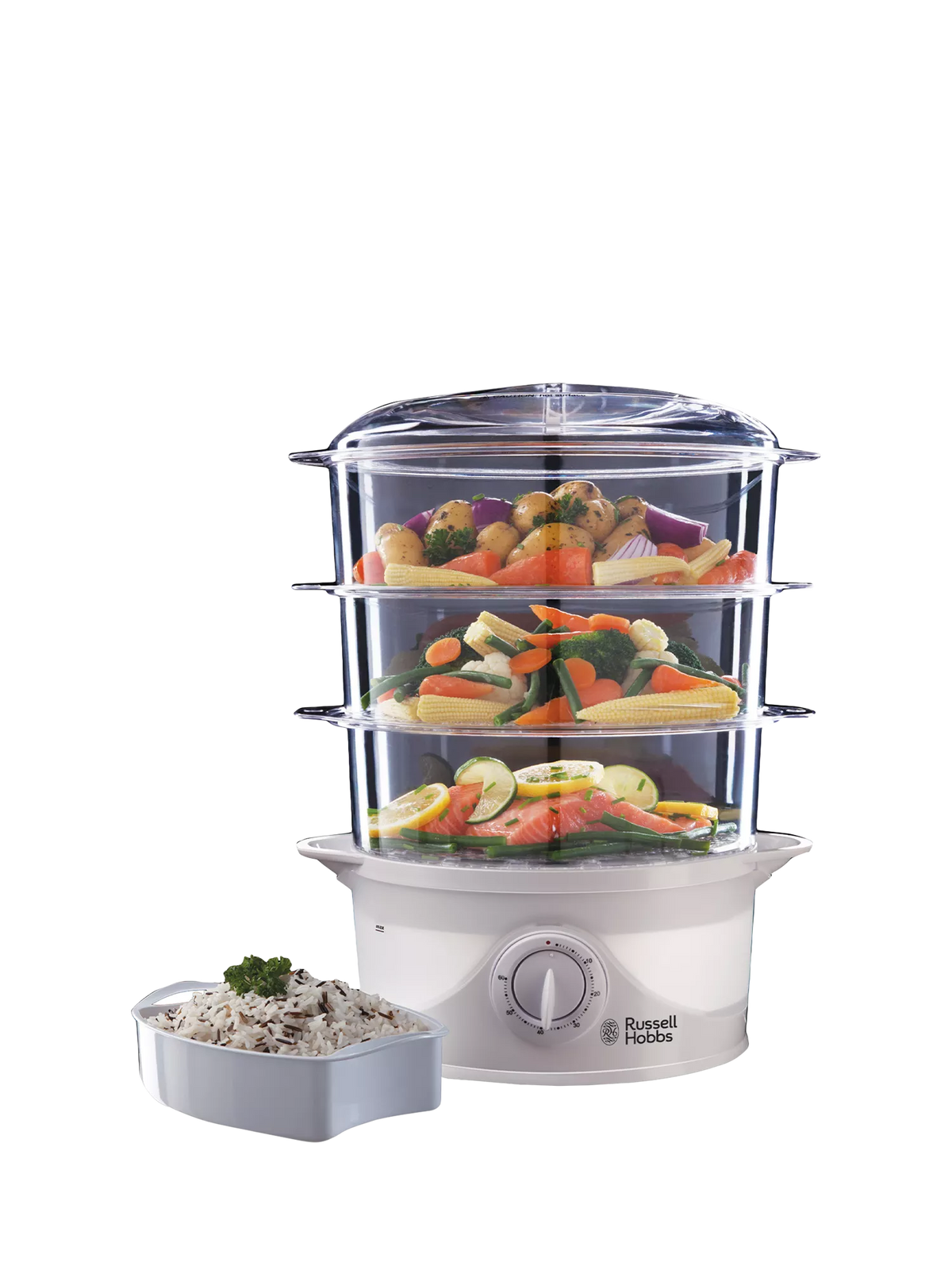 Russell Hobbs 3-tier steamer white 9L British product