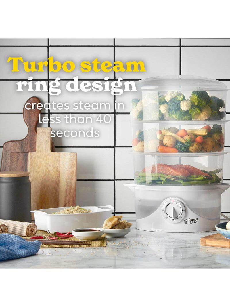 Russell Hobbs 3-tier steamer white 9L British product