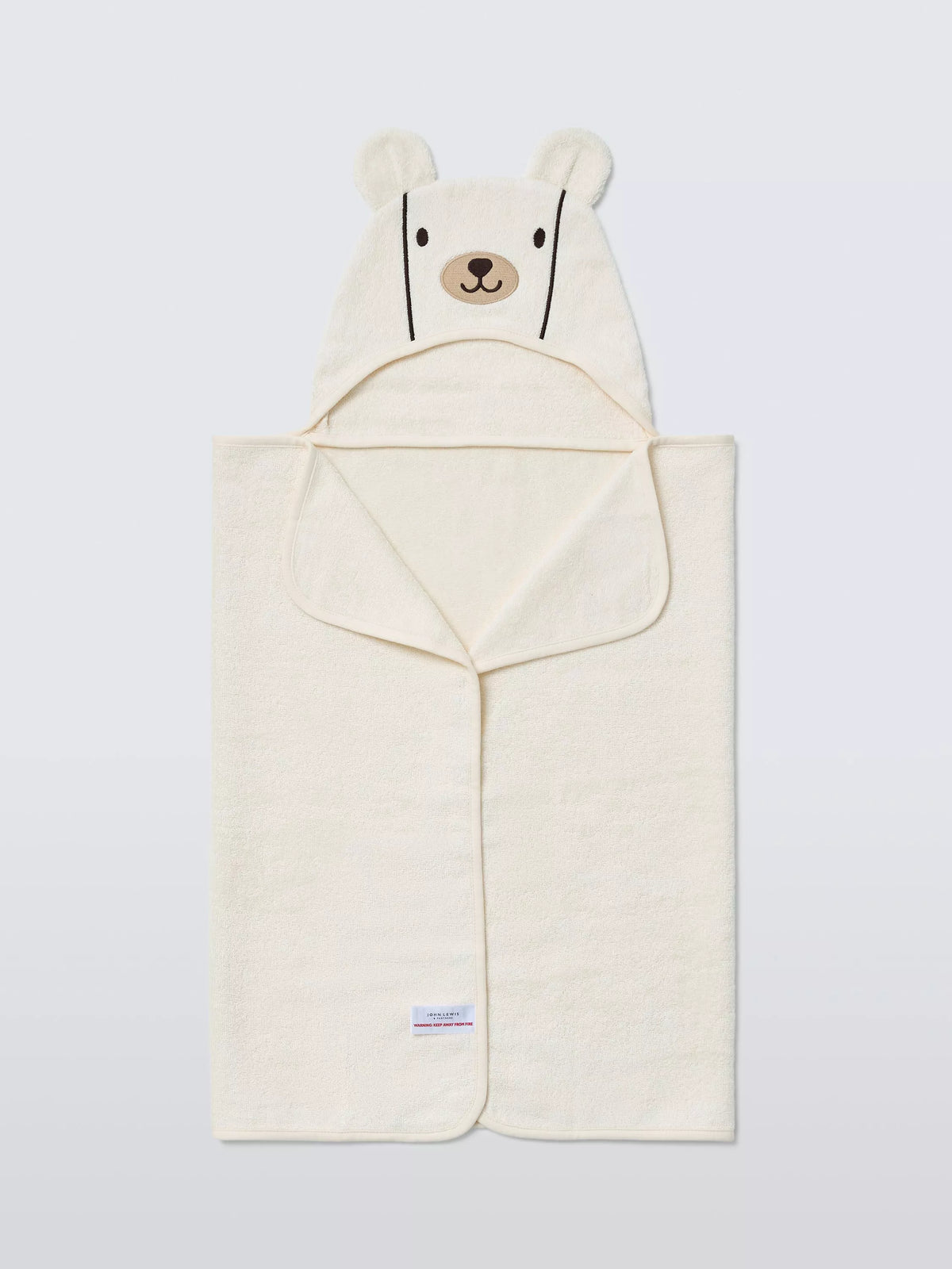 John Lewis baby hooded towel white 95x60cm, imported from the UK