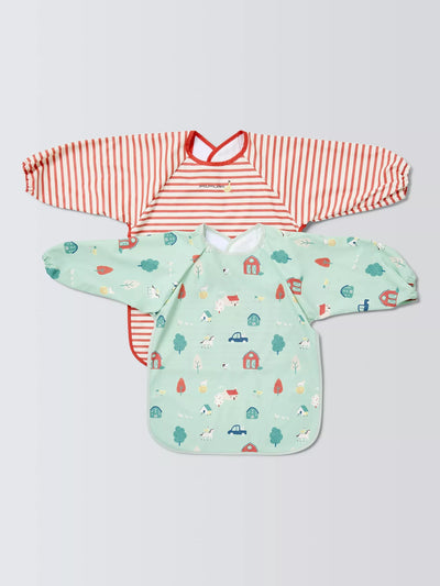 John Lewis John Lewis Farmyard Weaning Bibs Pack of 2 Multi- Buy online at McGrocer