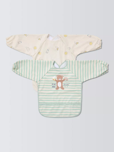 John Lewis John Lewis Daydream Bear Breakfast Print Weaning Bibs, Pack of 2, Multi- Buy online at McGrocer