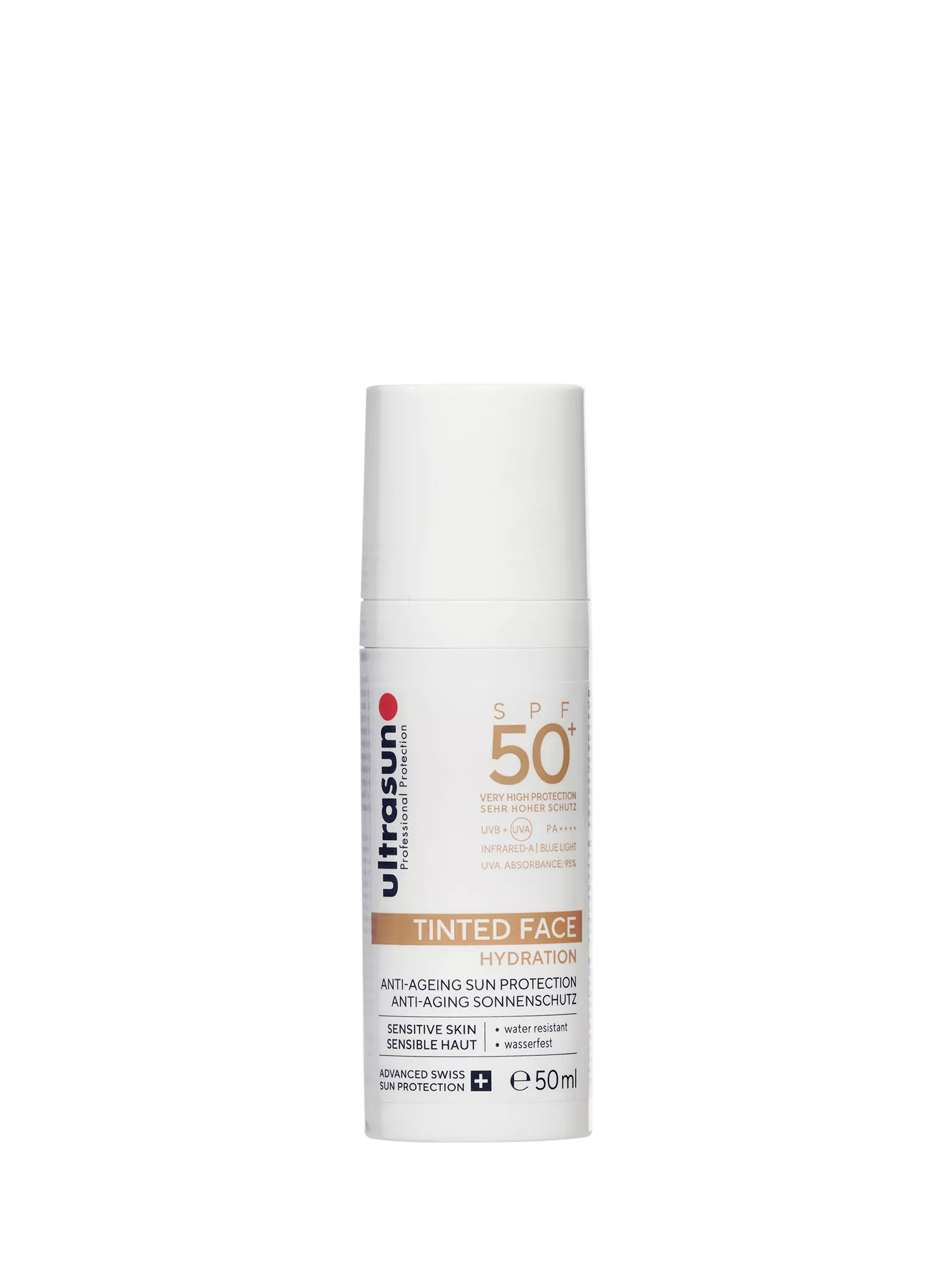 Ultrasun face tinted SPF 50+ sun cream 50ml, imported from the UK