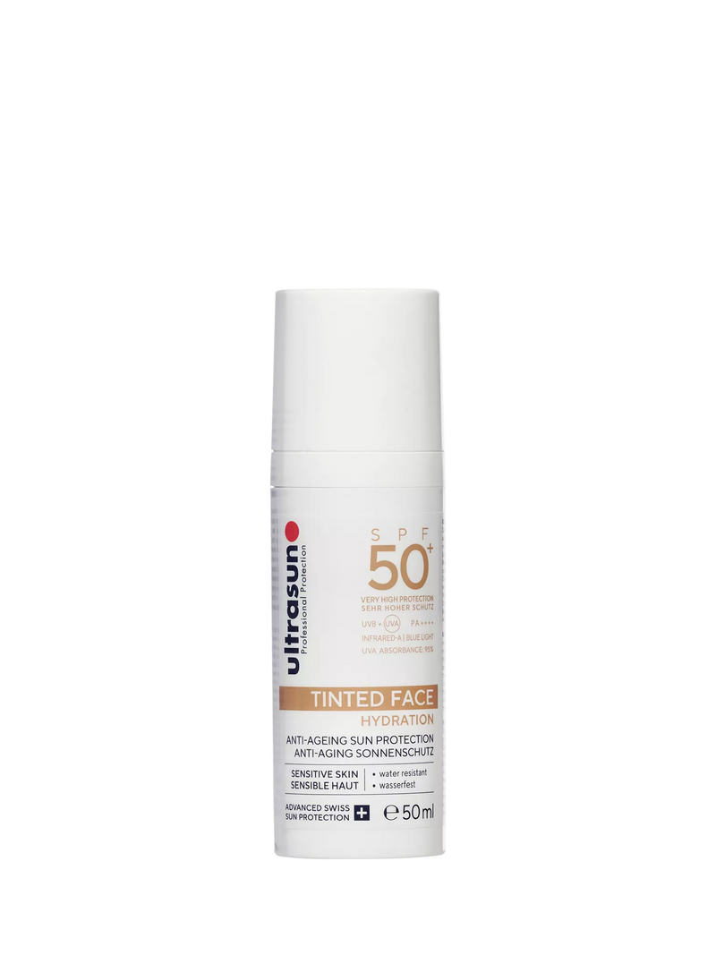 Ultrasun face tinted SPF 50+ sun cream 50ml, imported from the UK