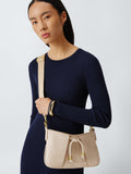 John Lewis Juno suedette crossbody bag in mushroom (British brand)