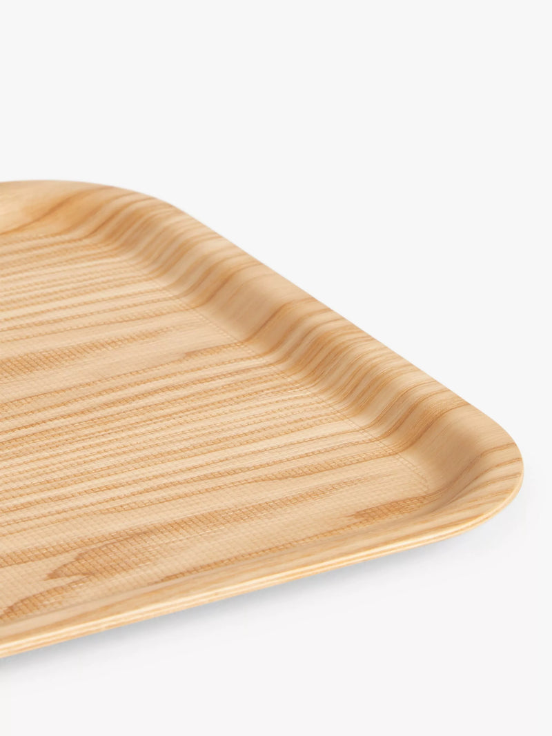 John Lewis oak wood veneer anti-slip large tray, imported from the UK