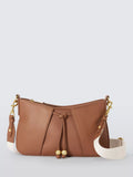 John Lewis Juno faux leather crossbody bag in tan (British brand)