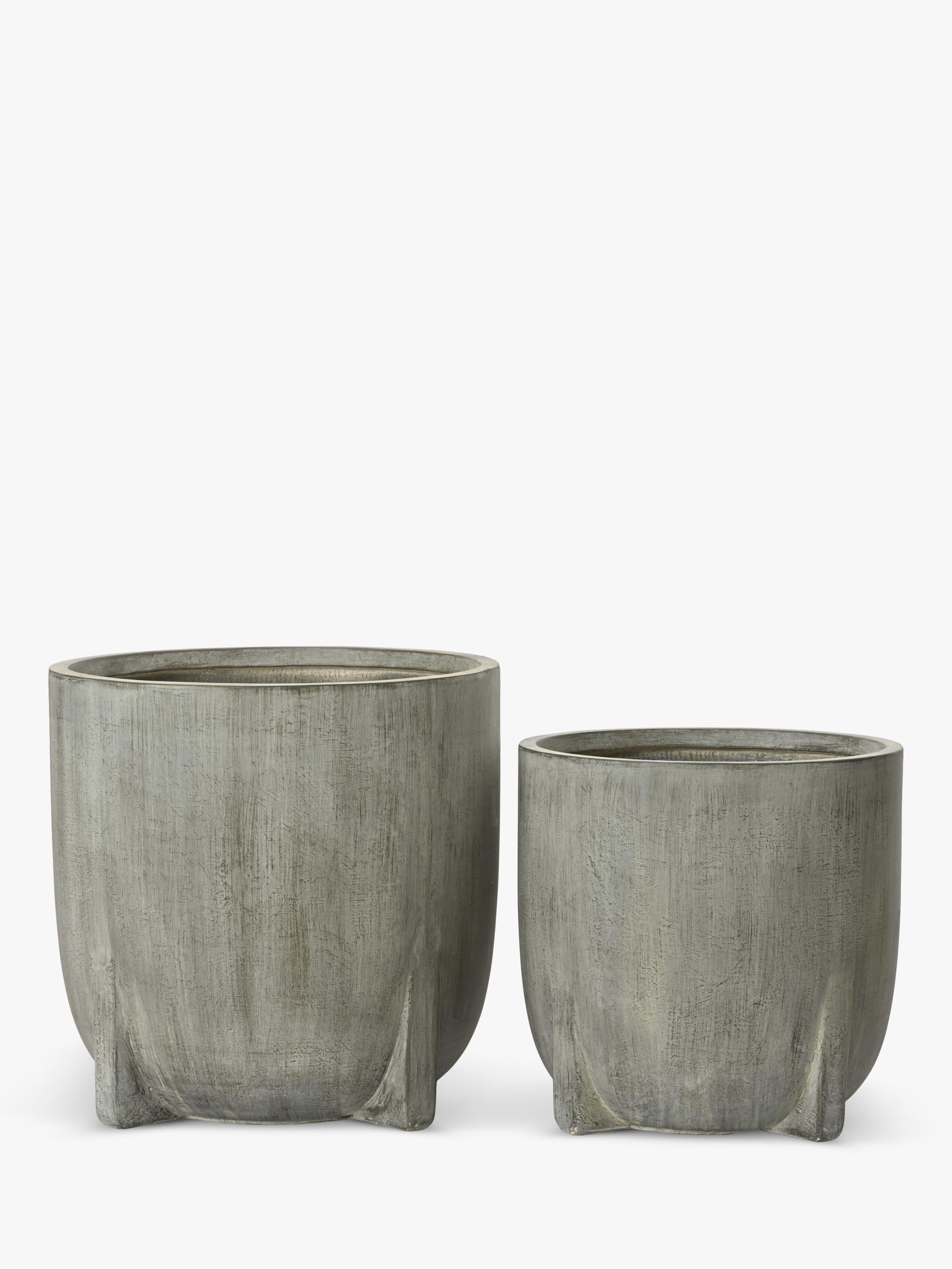 Kaemingk Aria footed planters set of 2 natural - British product