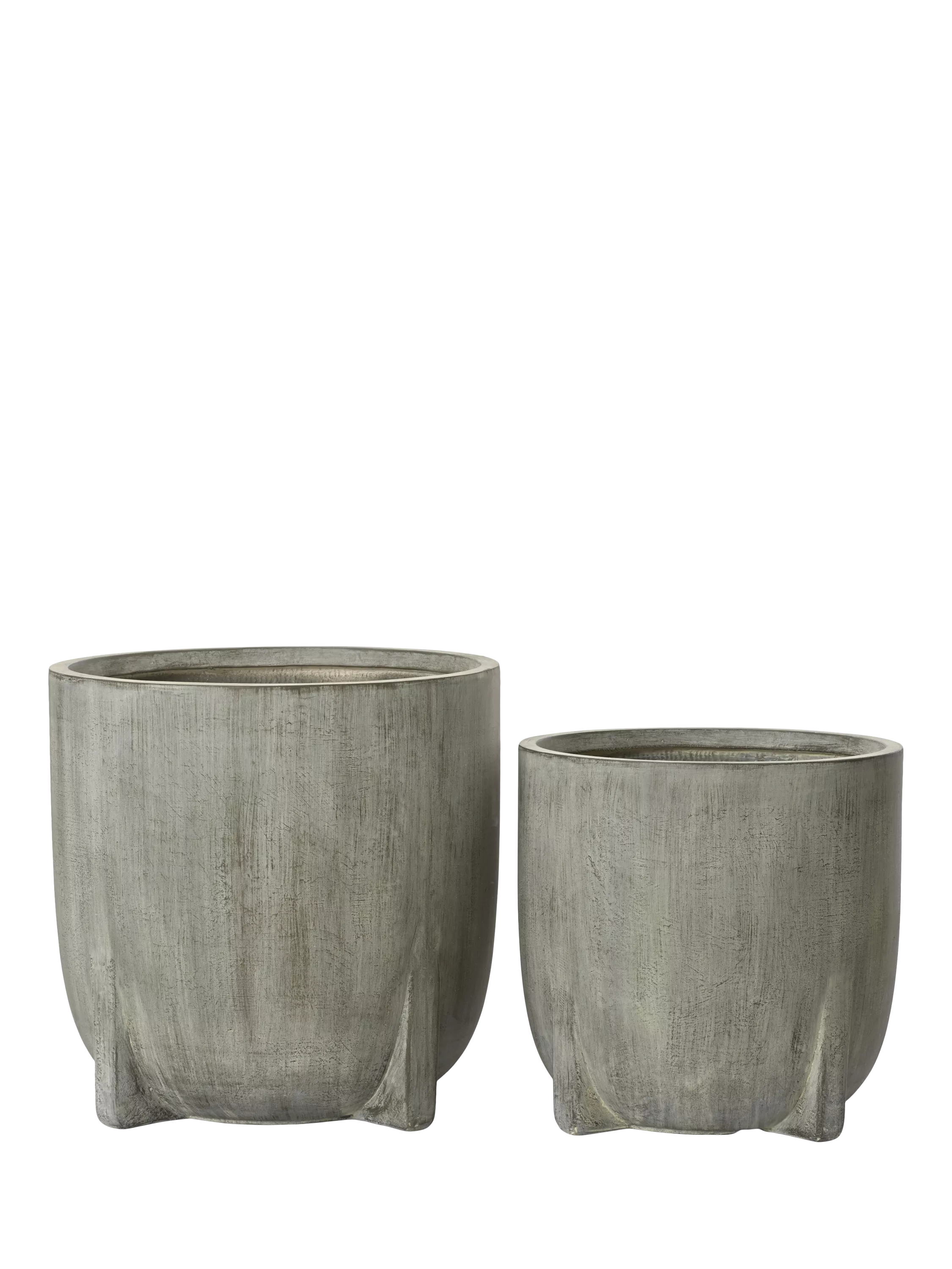 Kaemingk Aria Footed Outdoor Planters, Set of 2, Grey