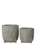 Kaemingk Aria Footed Outdoor Planters, Set of 2, Grey