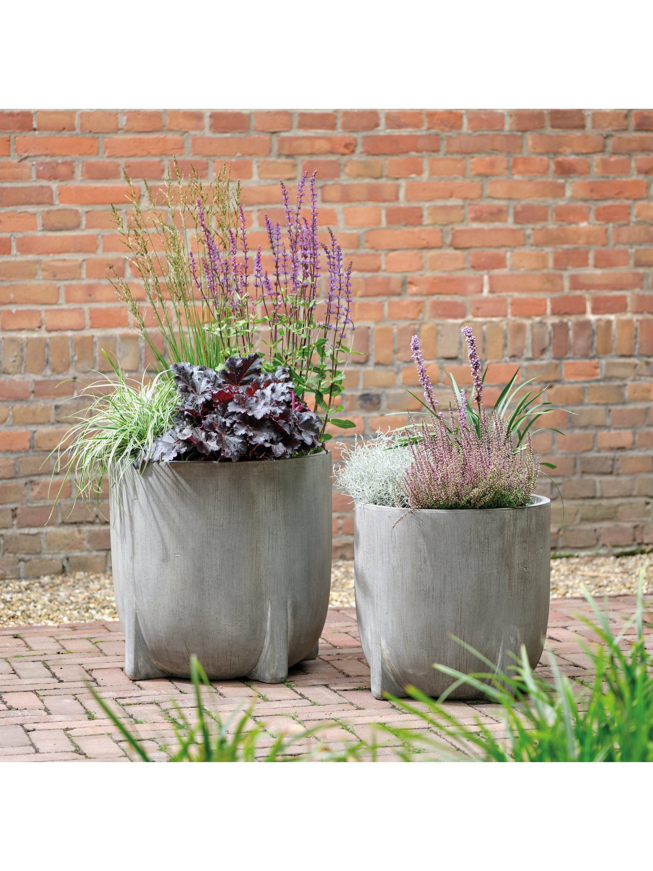 Kaemingk Aria footed planters set of 2 natural - British product
