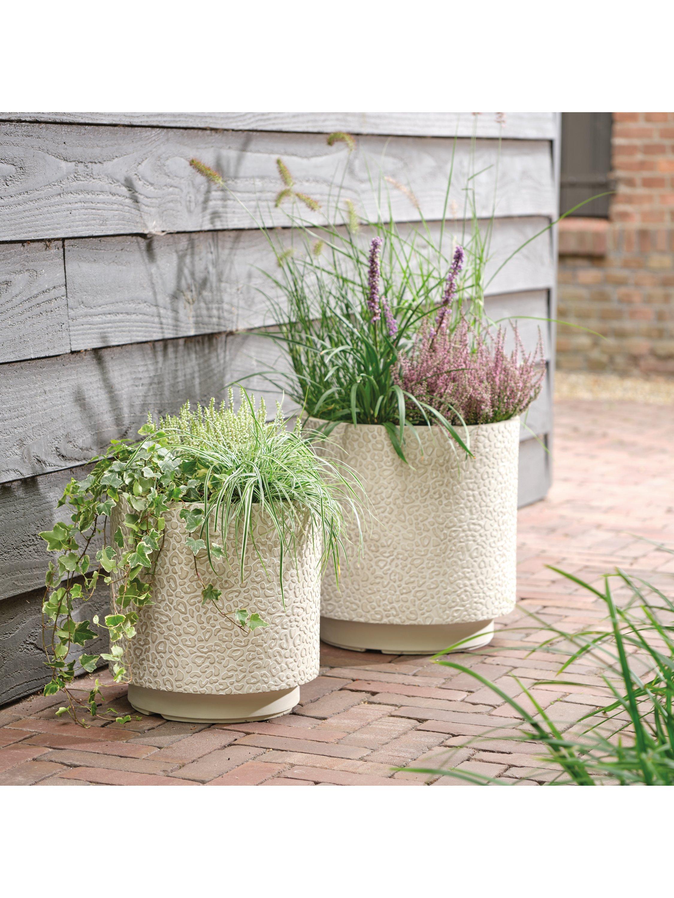 Kaemingk leopard print outdoor planters set of 2 - British product