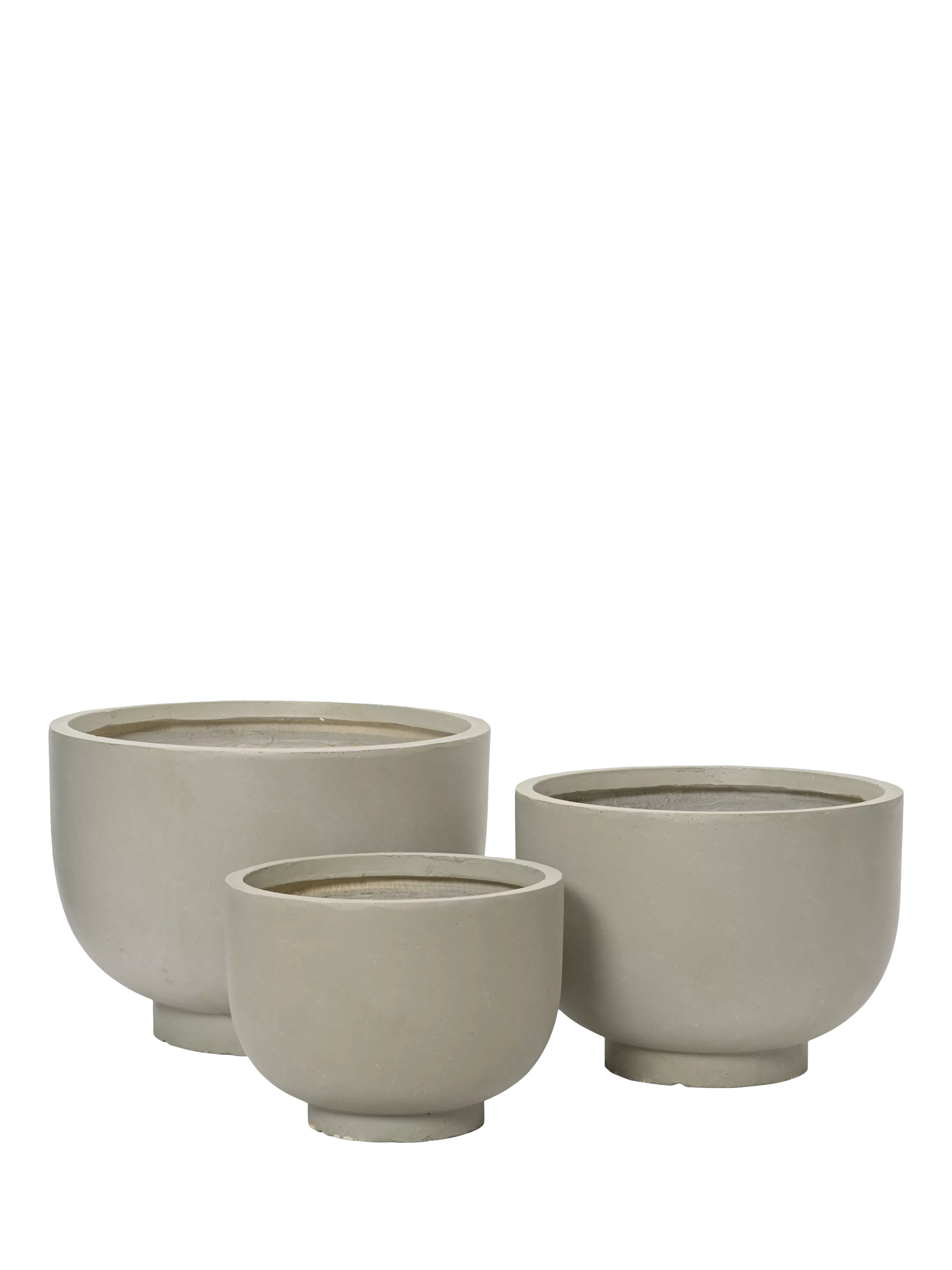 Kaemingk footed outdoor planters set of 3 grey (British brand)