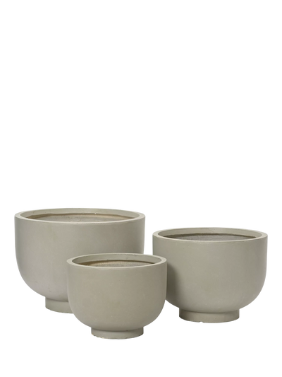 John Lewis Kaemingk Reine Footed Outdoor Planters Set of 3 Grey- Buy online at McGrocer