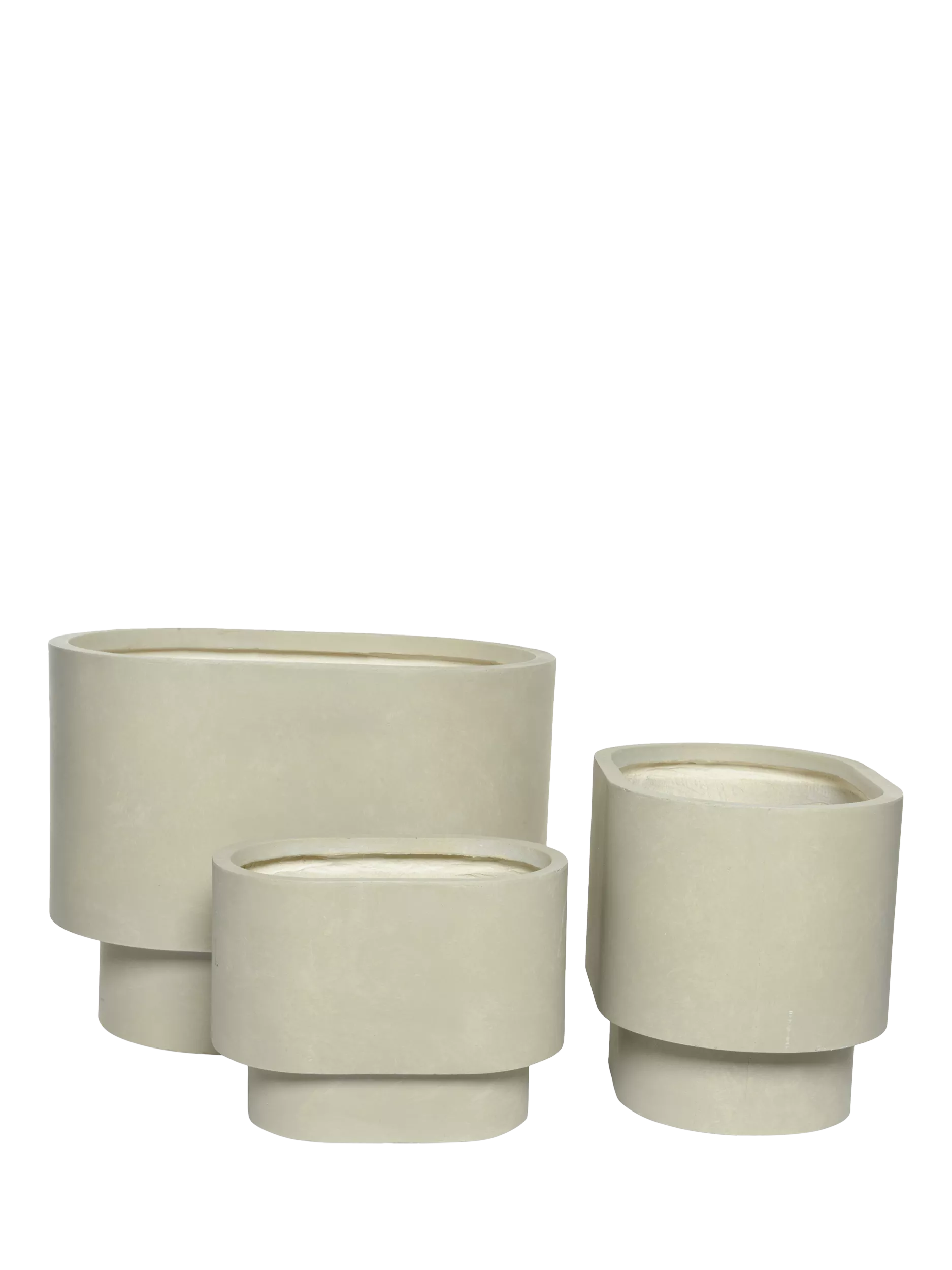 Kaemingk oval planters set of 3 in grey, UK version