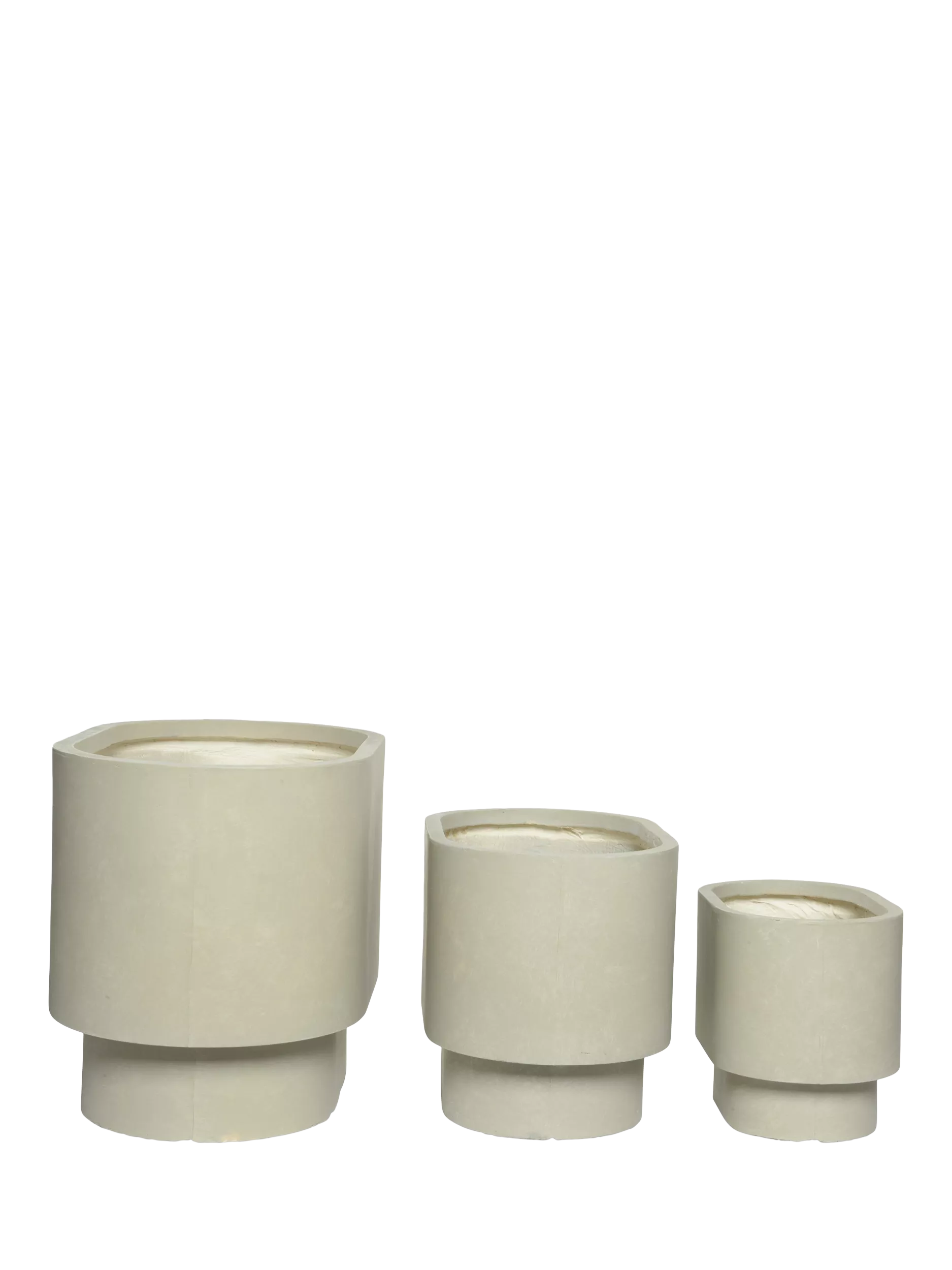 Kaemingk oval planters set of 3 in grey, UK version