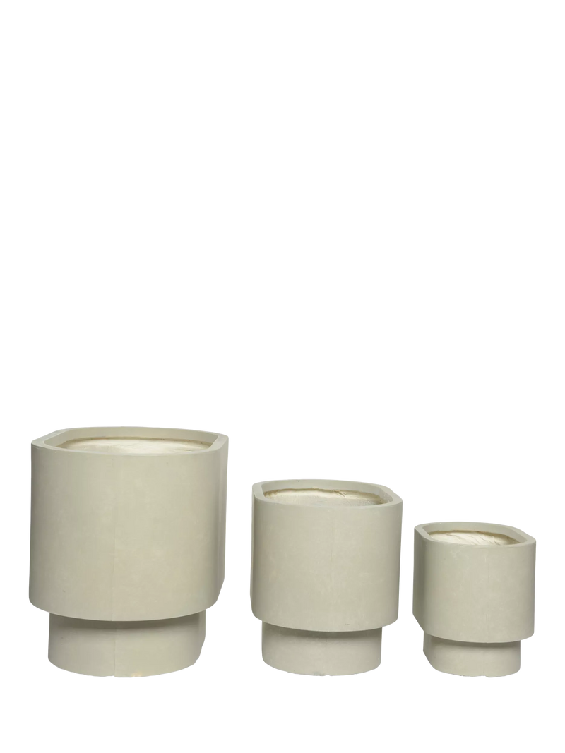 Kaemingk oval planters set of 3 in grey, UK version