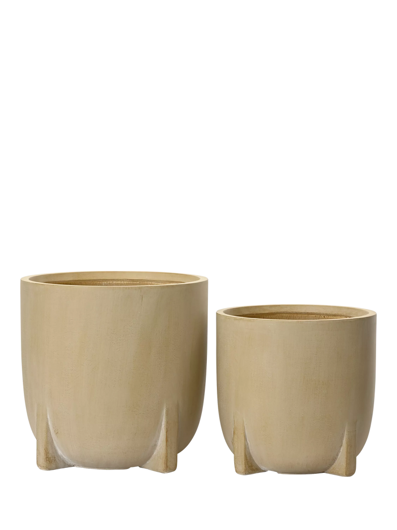 Kaemingk Aria footed planters set of 2 natural - British product
