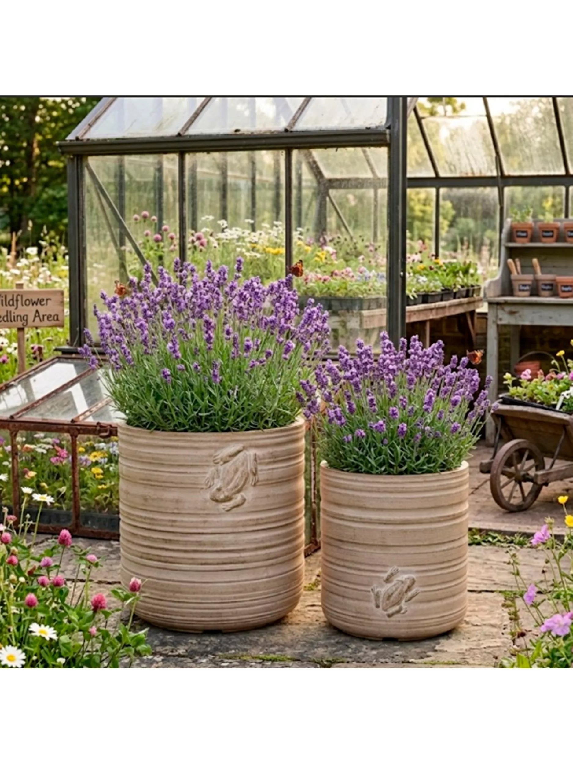 Kaemingk outdoor planters set of 2 natural, imported from the UK