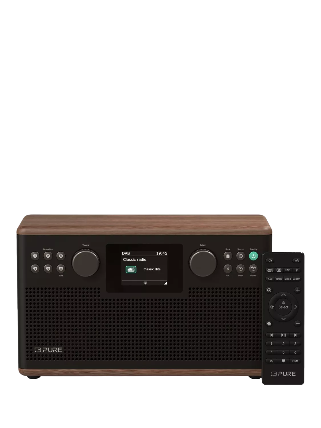 Pure Classic H6 stereo Bluetooth radio Walnut - British product