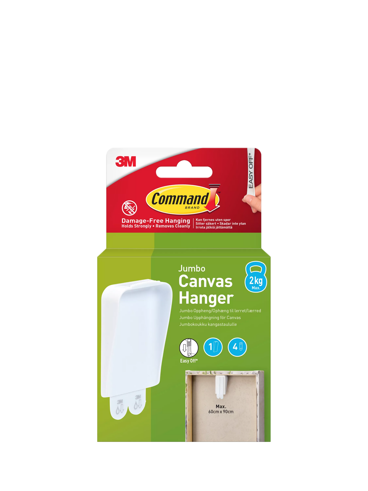 Command Jumbo Canvas Picture Hanger 2kg, imported from the UK