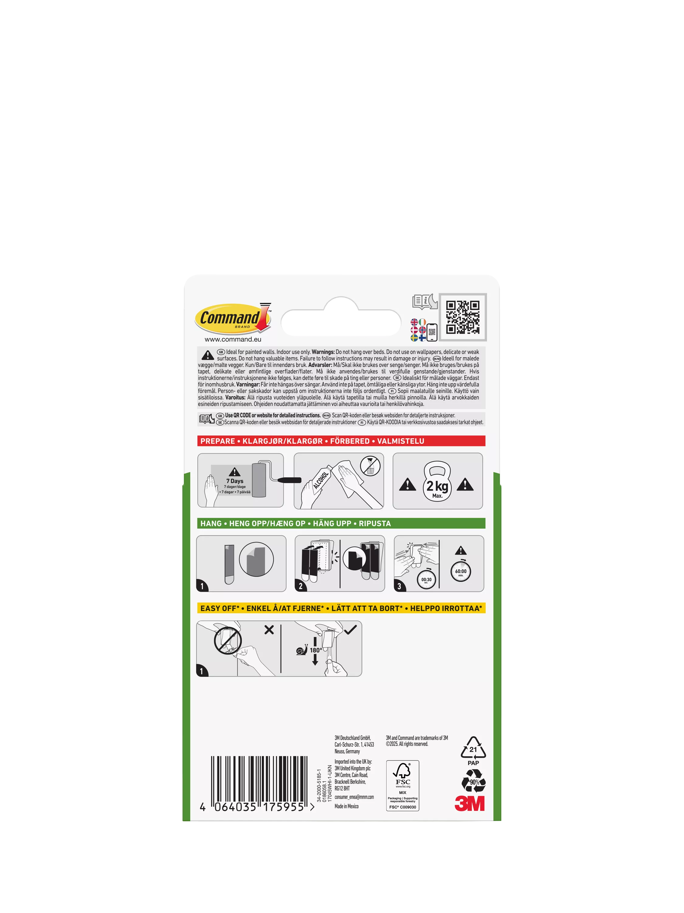 Command Jumbo Canvas Picture Hanger 2kg, imported from the UK