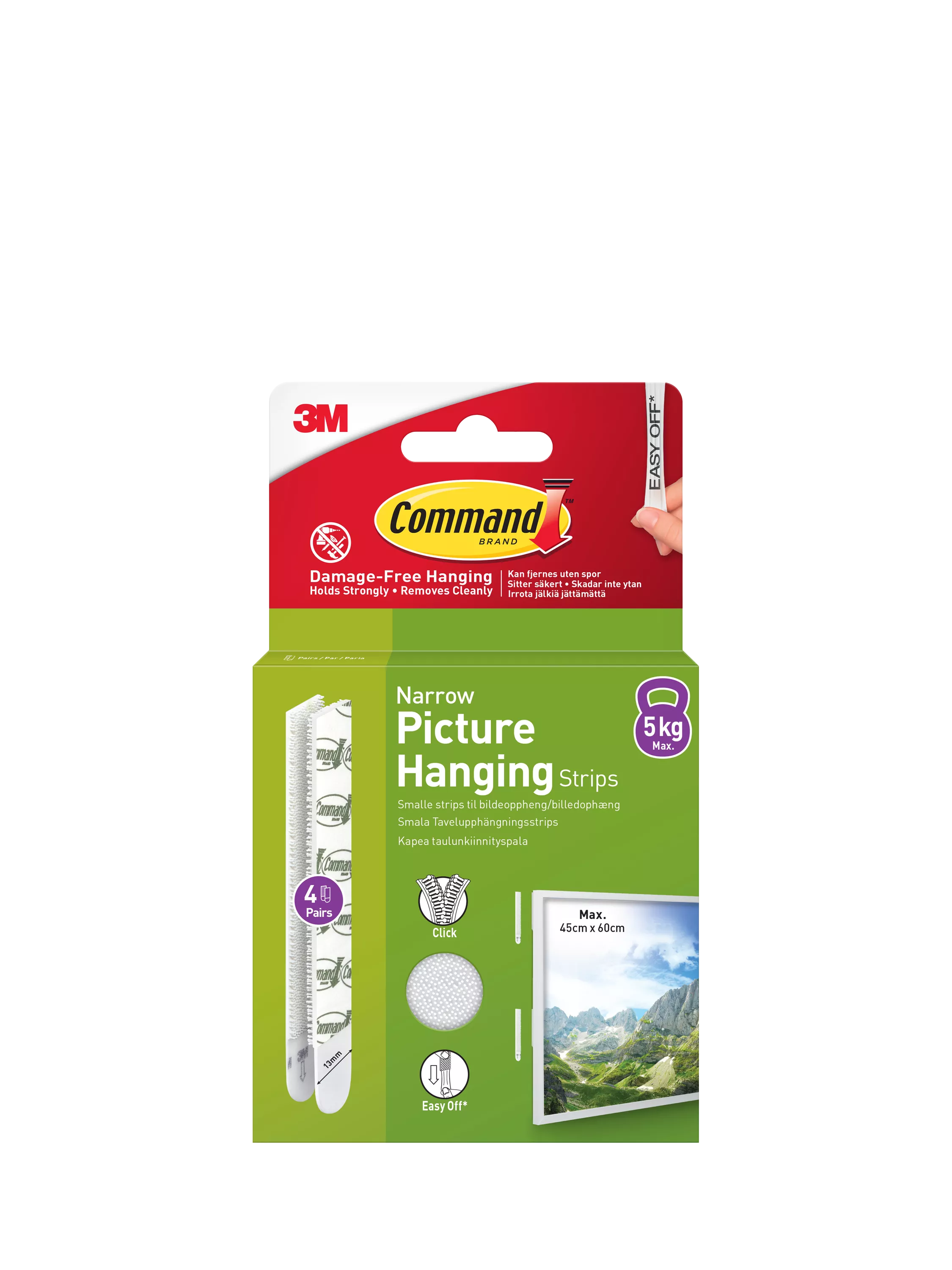 Command narrow picture hanging strips 5kg, imported from the UK