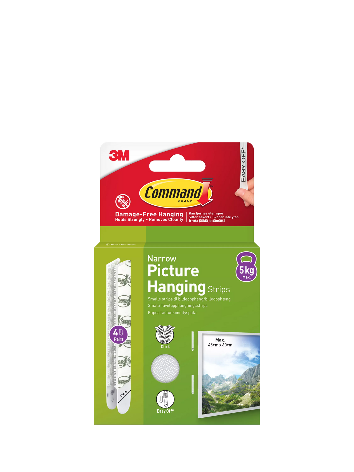 Command narrow picture hanging strips 5kg, imported from the UK