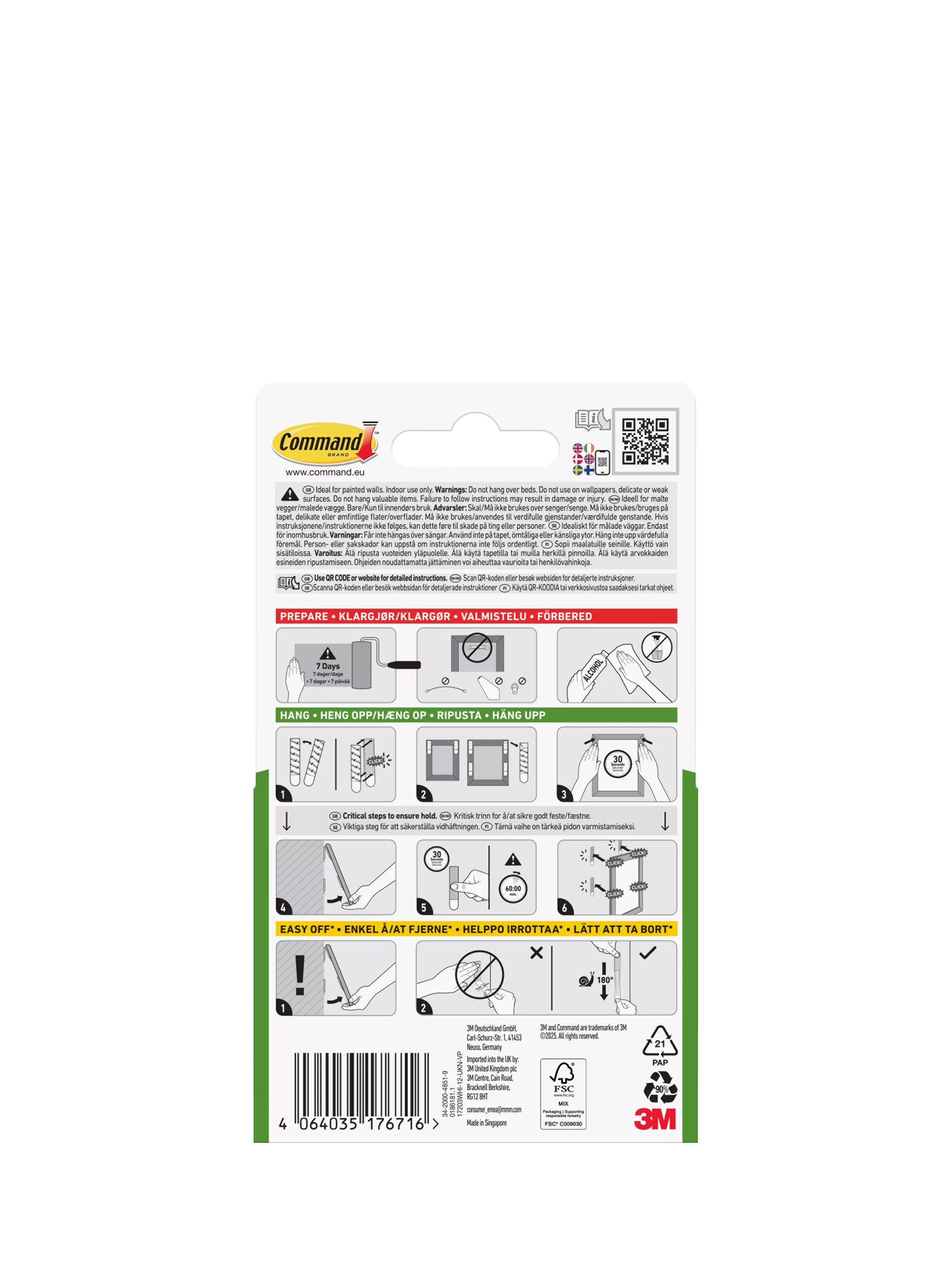 Command picture hanging strips small and medium imported from the UK