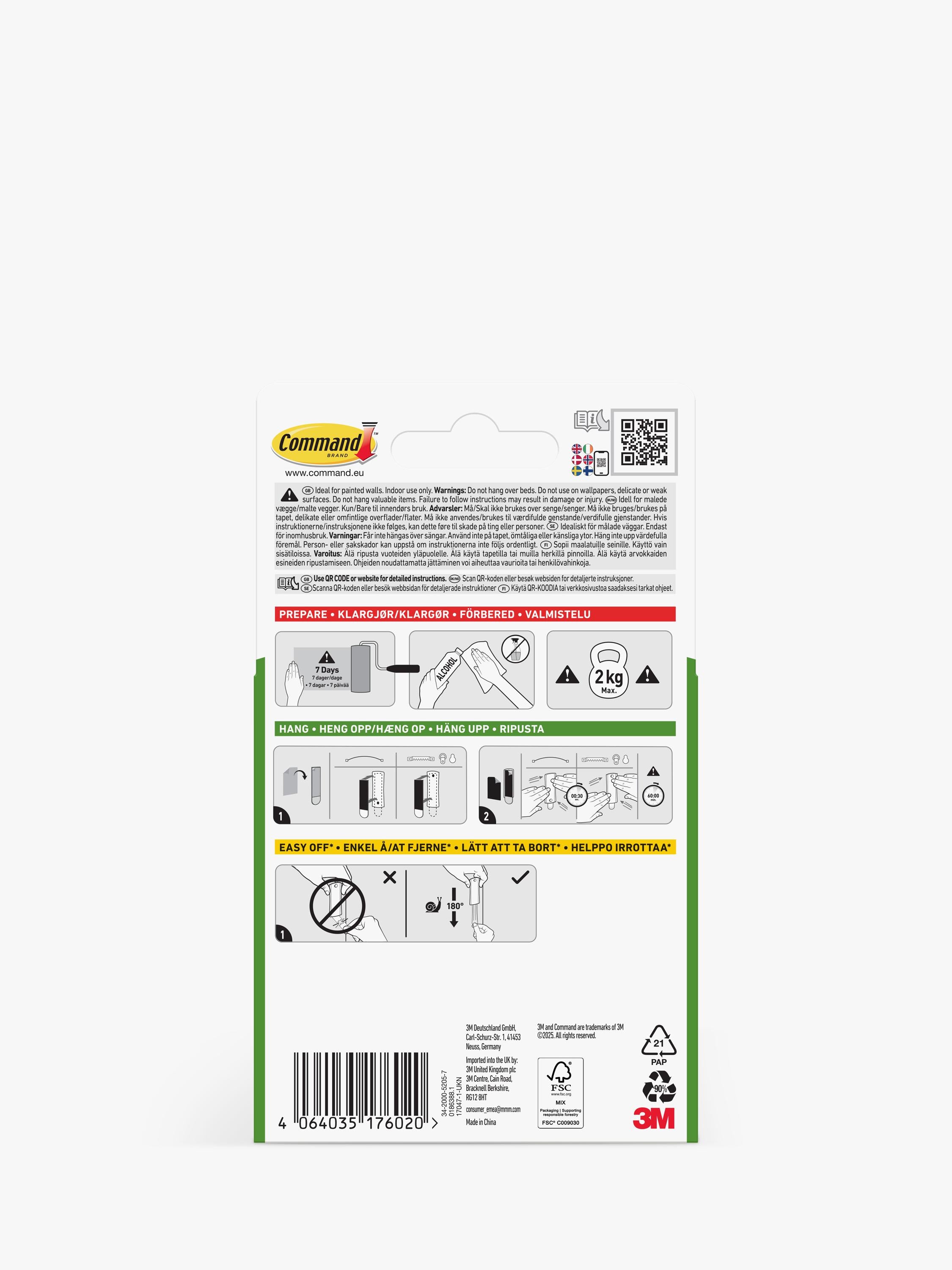 Command frame hanger universal sticky nail 2kg (British brand)