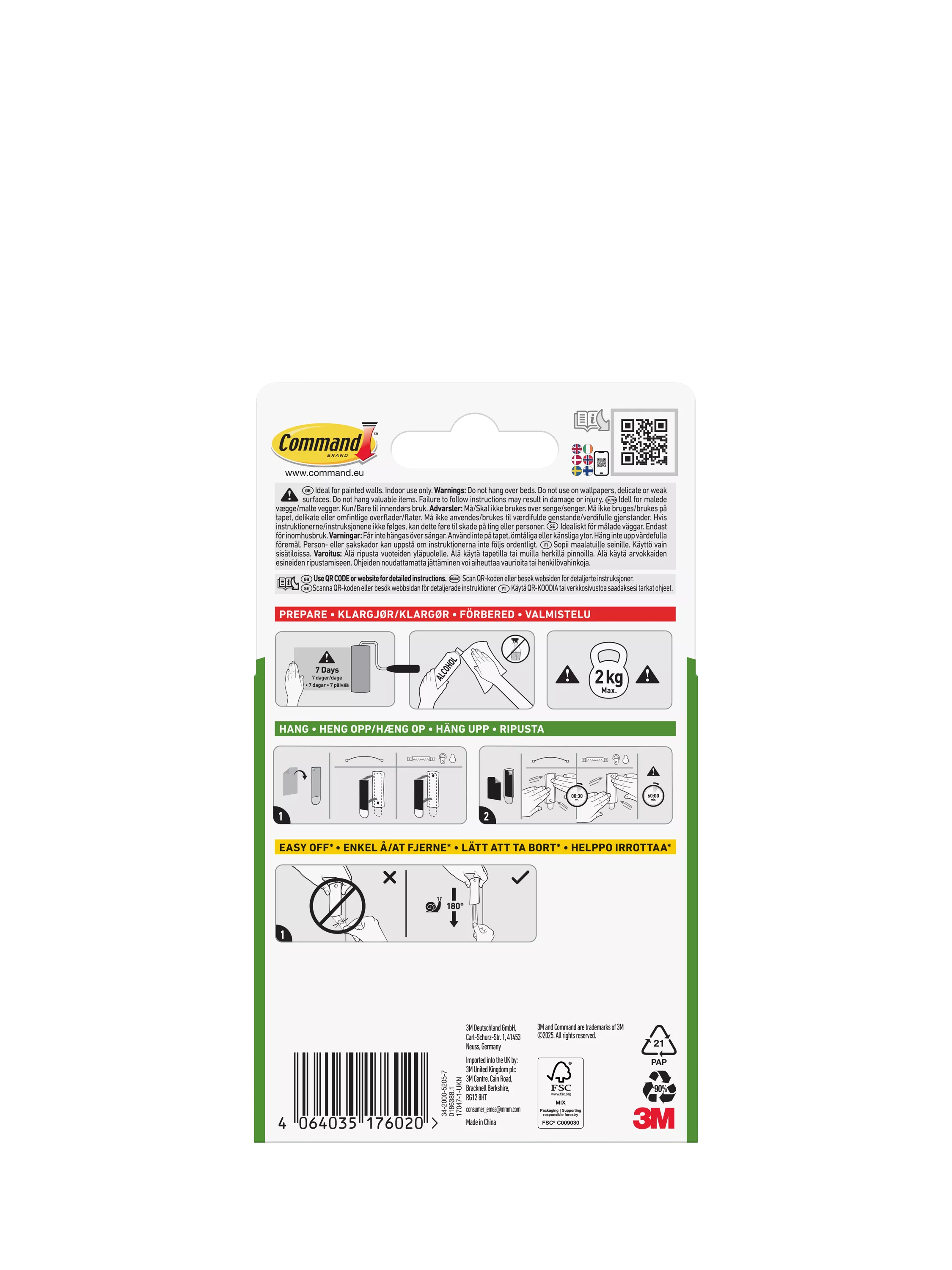 Command frame hanger universal sticky nail 2kg (British brand)